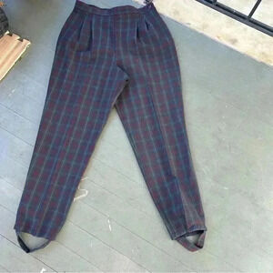 Fundamental Things Women’s Sz 16 Vintage Plaid Stirrup Trousers 90s